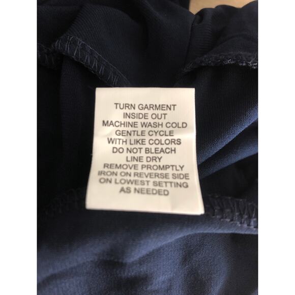 NY Collections Women's Petite Medium Pull-On Pants with Sash Navy NEW - Picture 6 of 6